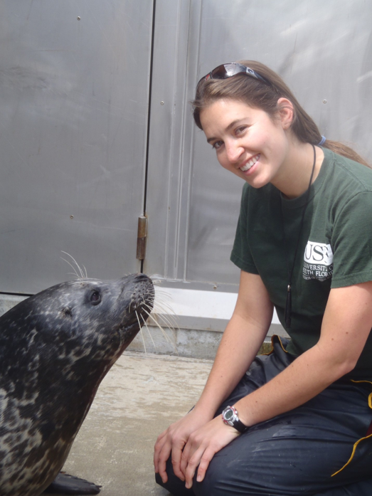 student with seal