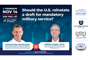 Steamboat Institute Debate: Given the current global chaos and instability in many regions of the world, should the U.S. reinstate a draft for mandatory military service?